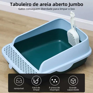 Caixa De Areia Banheiro Semi Fechado Gato Com Cerca Alta