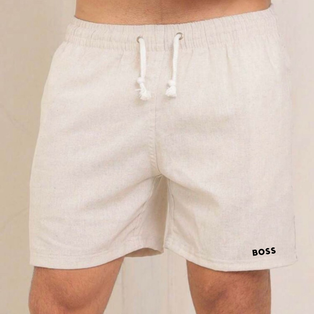 Bermuda de Linho Bss Pequeno Lançamento Shorts Masculino Confortavel Leve Nova Estampa