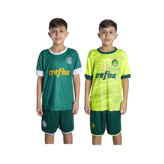 2 kit conjunto infantil e juvenil palmeiras 2024