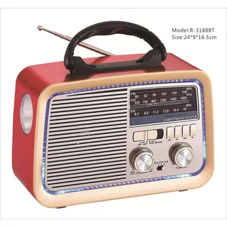 Radio Retro bluetooth ,entrada usb,microsd lanterna e sainda auxiliar JSG-3188