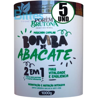 KIT 5 Máscaras Bomba De Abacate Brutona 2 em 1 Creme de Pentear + creme hidratante