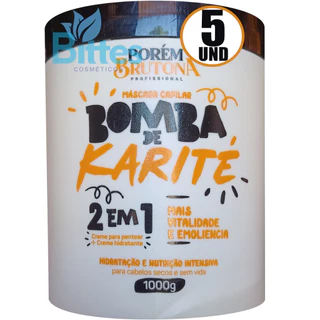 KIT 5 Máscaras Bomba De Karité Brutona 2em1 Pentear+hidratante