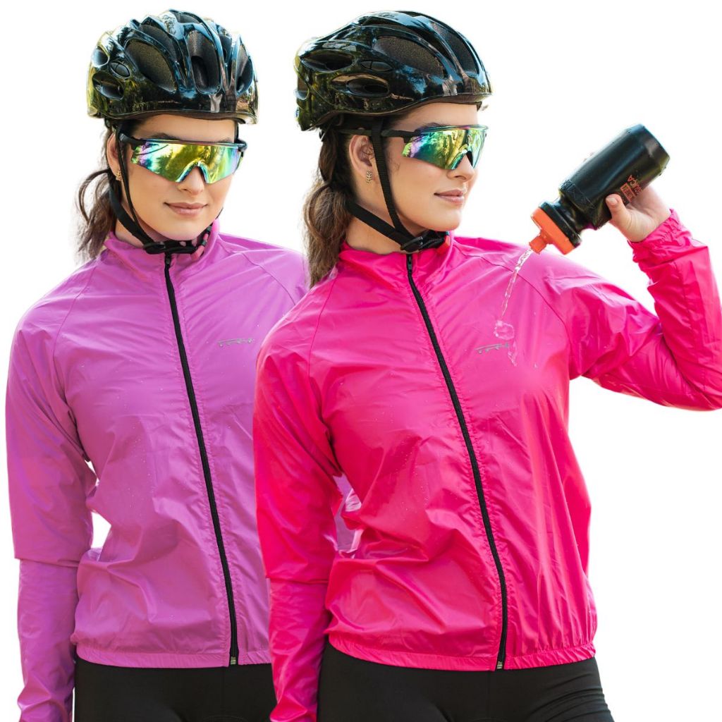 Jaqueta Corta Vento Feminina Ciclista Impermeável à Prova d'água