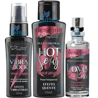 KIT SENSUAL SUAVE FRAGRANCE COSMÉTICOS MORANGO SEXYSHOP