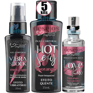 5 KIT SENSUAL SUAVE FRAGRANCE COSMÉTICOS MORANGO SEXYSHOP