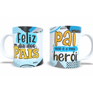 Caneca Personalizada Dia Dos Pais Meu Heroi Papai Presente Anivers Rio