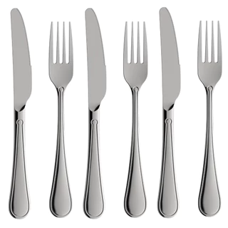 Jogo Talher Reforçado Inox 12 Peças Garfo e Faca De Mesa Olinda Oxford Mesa Posta