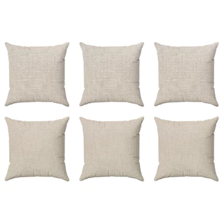 Kit 6 Capas De Almofadas 45x45 Decorativas Bege Cru Para Sofá Cama