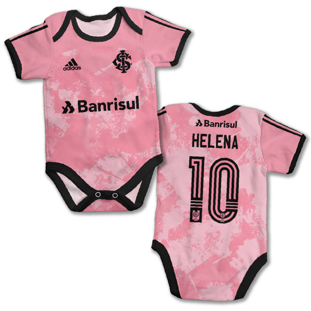 Body bebê inter rosa personalizado com nome mesversário futebol ...