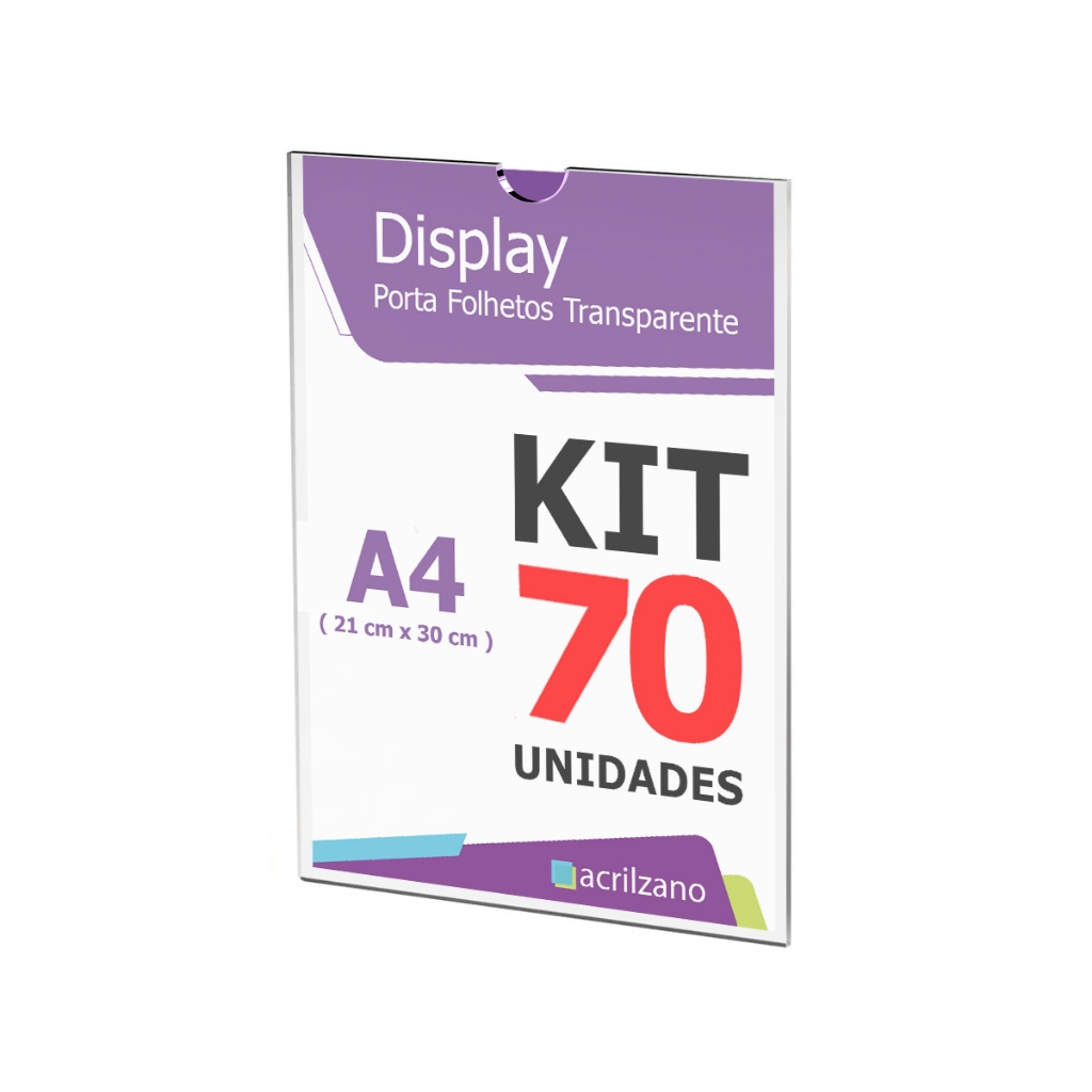 Kit com 70 Displays Acrílicos A4 | Shopee Brasil