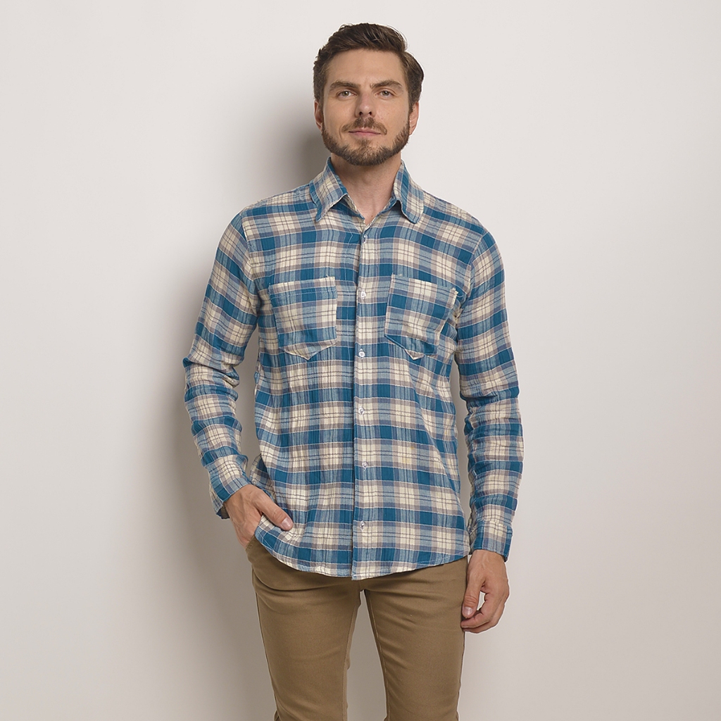 Camisa Xadrez Versátil De Manga Longa Masculina | A.R JEANS®