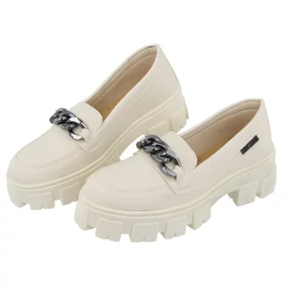 Mocassim Feminino Tratorado Sola Alta White Blogueirinha Grife Cano Curto Couro Sintético Fashion