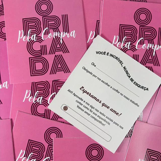 Cartão Agradecimento - Obrigada Rosa com 50 unidades.