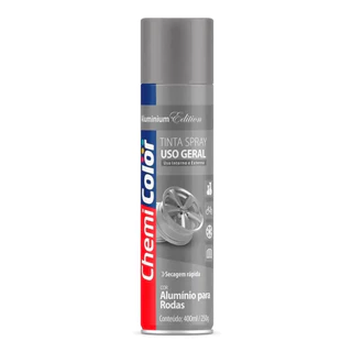 TINTA SPRAY 400ML USO GERAL ALUMINIO P/RODAS CHEMICOLOR