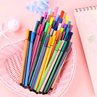 Kit 6/12/24 cores Canetas Fine Line Ponta Fina Tipo Stabilo Estampa Colorido 0.4mm Promocao