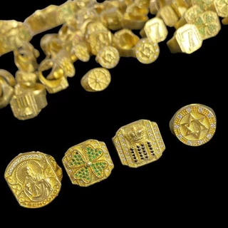 ANEL DEDEIRA AJUSTÁVEL, 100% MOEDA ANTIGA, JOIAS, OURO, ACESSÓRIOS,TREVO,JESUS,BUZEIRA,ESTRELA DAVI