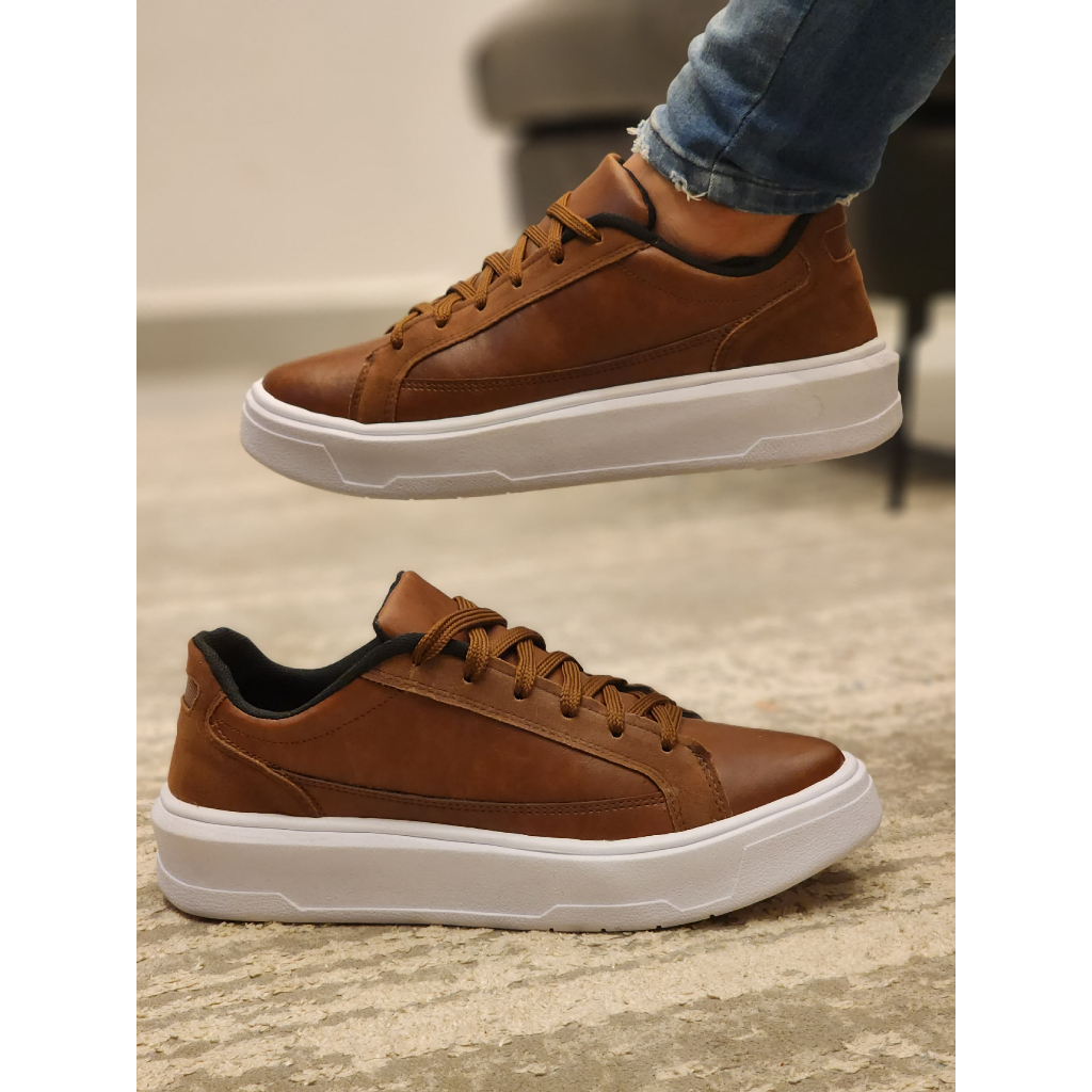 Tênis Sapatênis Sola Alta Masculino Plataforma Oversized Minimalista