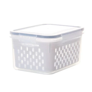 POTE HERMÉTICO COM CESTO ESCORREDOR BRANCO DE PLÁSTICO 3.1L - LYOR