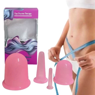 Copo de silicone massagem Ventosas Força e Charme kit com 4 tamanhos Corporal Glúteos olhos facial ajuda a manter o corpo em forma, eliminar celulite, reduzir gordura localizada, inchaço, dores musculares, propicia renovação celular, reduz flacidez mancha