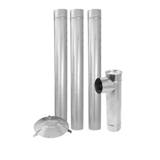 Kit Chaminé para Fogão a Lenha 5 Peças 115mm Aço Galvanizado