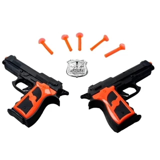 Lança Dardo 22cm 08 Peças Duplo Brinquedo Infantil com Distintivo