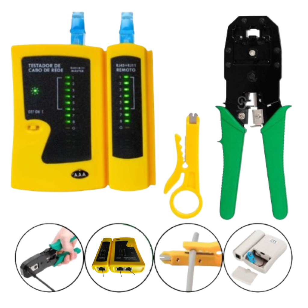 Alicate de Crimpar RJ45/RJ12/RJ11 Internet Telefone Decapador Cabo ...