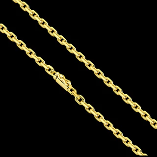 Corrente Masculina Moeda Antiga Cadeado 3MM Dourada Luxuosa á Prova D'ÁGUA