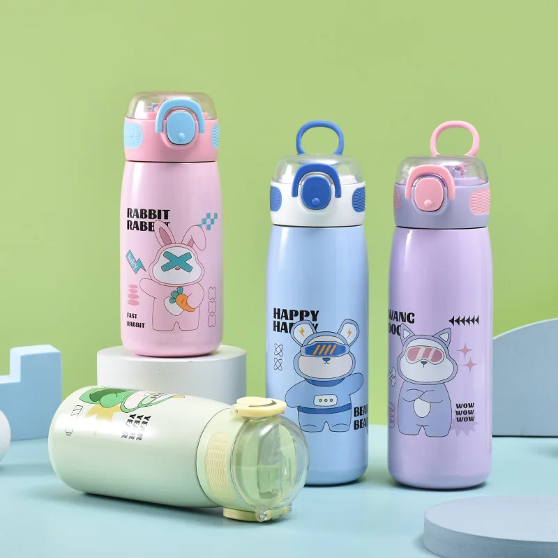 Garrafa Térmica Infantil Fofa Kawaii com Desenho Garrafa de Agua