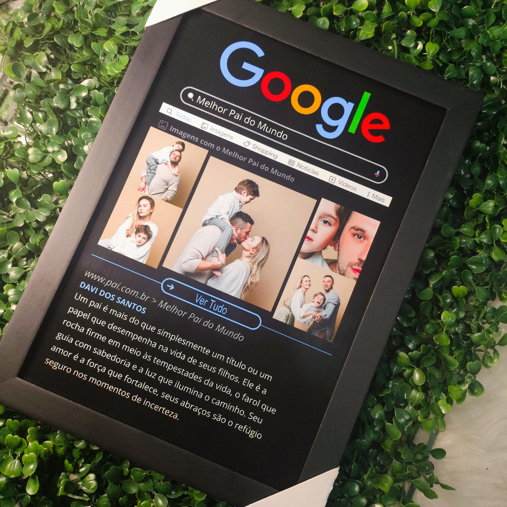 Quadro Google Dia dos Pais | Personalizado com Fotos de sua escolha!