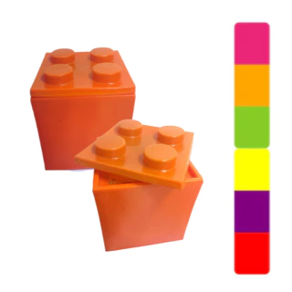 Baú para Organizar Brinquedos Infantil Caixa Organizadora Lego 40cm Coloridas - Valentina Brinquedos