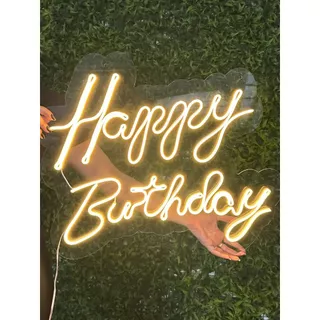 Led Happy Birthday Neon Decoração Festas Luminária Acrílico Tks