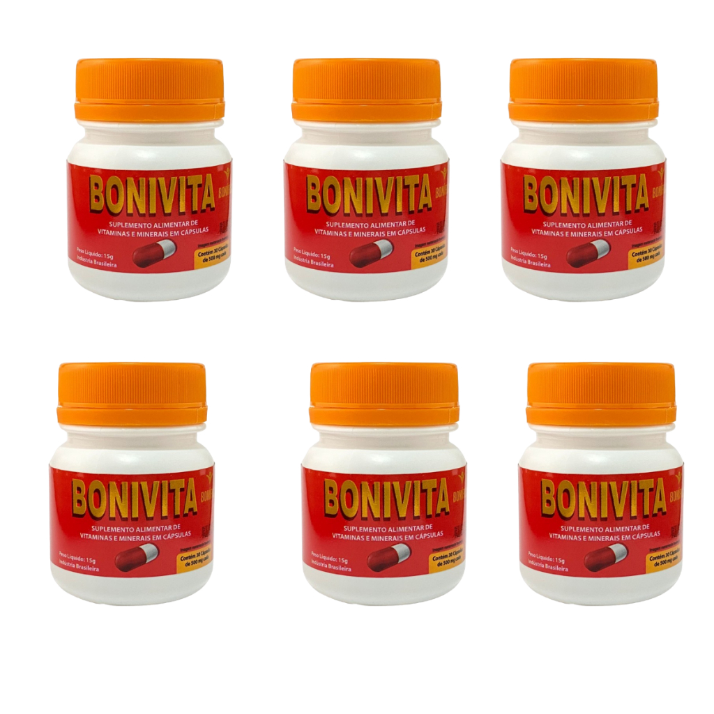 Kit 6 Suplemento Alimentar Bonivita 100% Natural - 180 Cápsulas ...