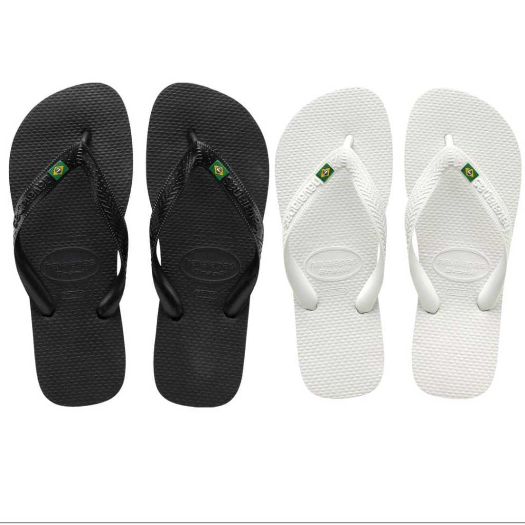 Kit 2 pares - Chinelo Masculino e Feminino Original - Branco e Preto  classica - Macio e Confortável | Shopee Brasil