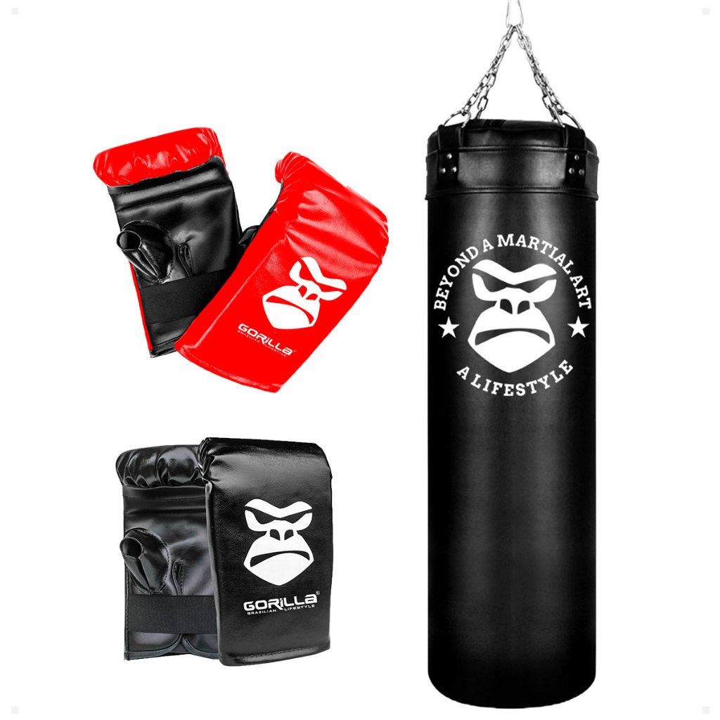 KIT Saco De Pancada 120Cm + Com 02 Pares De Luvas Bate Saco Treino ...