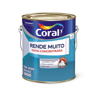 Tinta Acrilica Coral Rende Muito 3,6L- Varias Cores (Branco, Gelo, Tubarao Branco, Cinza Alpino,etc)