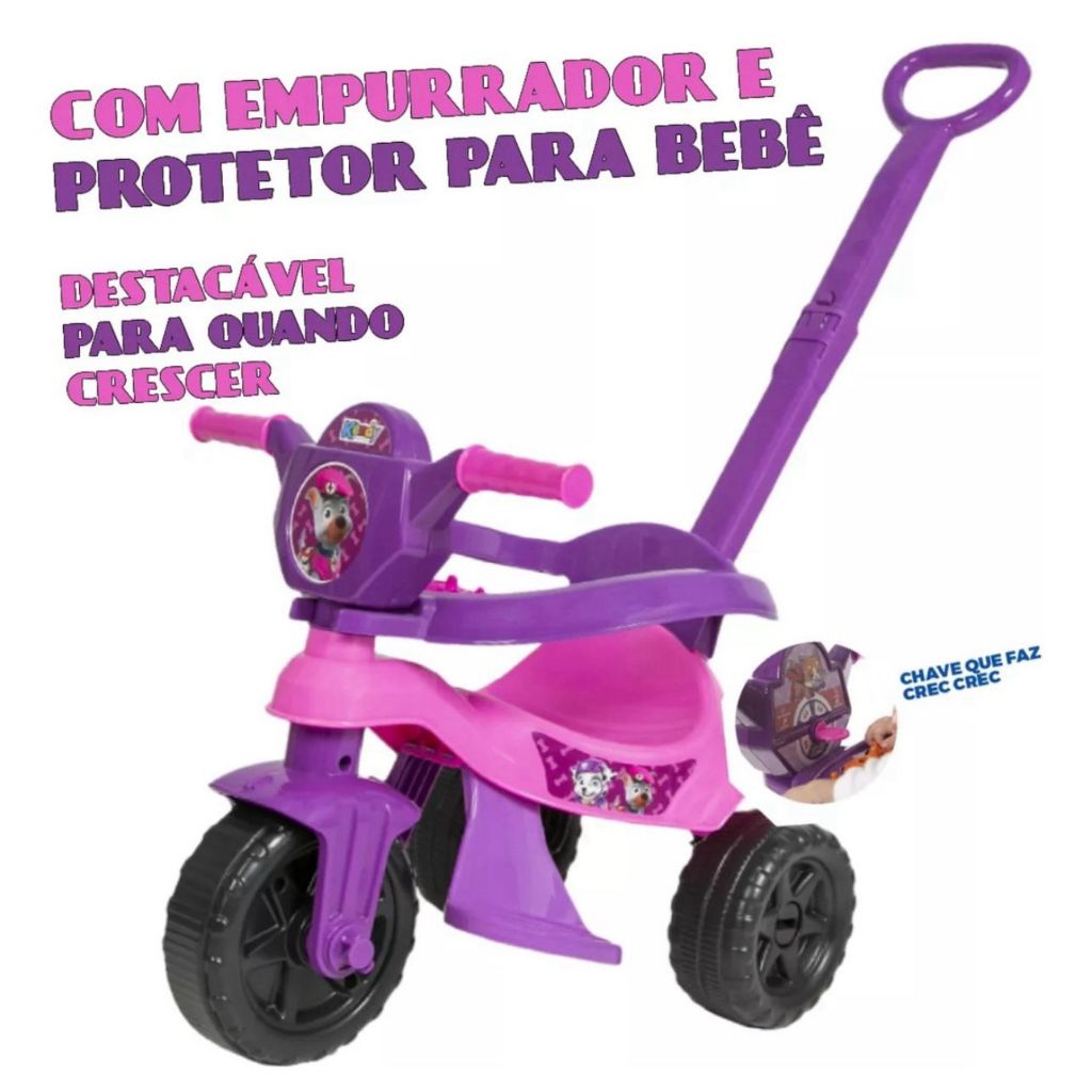 Motoca Triciclo Velocipide Kendy Patrulha Canina C/ Empurrador e ...