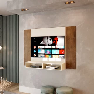 Painel para Tv Quarto Sala com Prateleira Até 42 Polegadas Notre Dame Branco