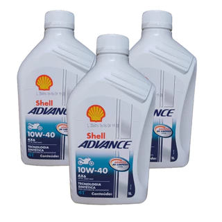 Óleo Lubrificante Moto 4T 10W40 Semissintético Shell Advance AX6 (SL/MA2) - 3 LITROS