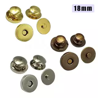 Kit 20 un. Botão ímã magnético imantado com 2 rebites 18mm Grande Pacote com 20 pares completos de prata latonado ouro velho ouro