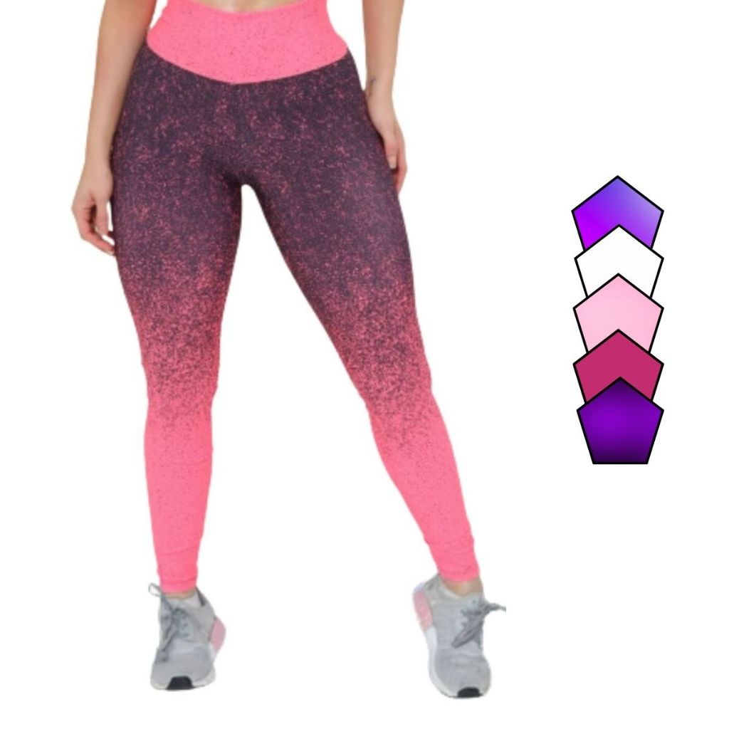 Calça Degrade Legging Academia Feminina Ginastica Exercicios Leg