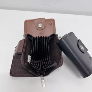 Porta Cartão Masculino Couro Sintético Com Zíper Porta Cartões 7341