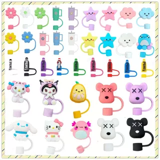 Tampa de Canudo Silicone Fofo Reutilizavel Silicone Anti Sujeira Vazamento 10mm