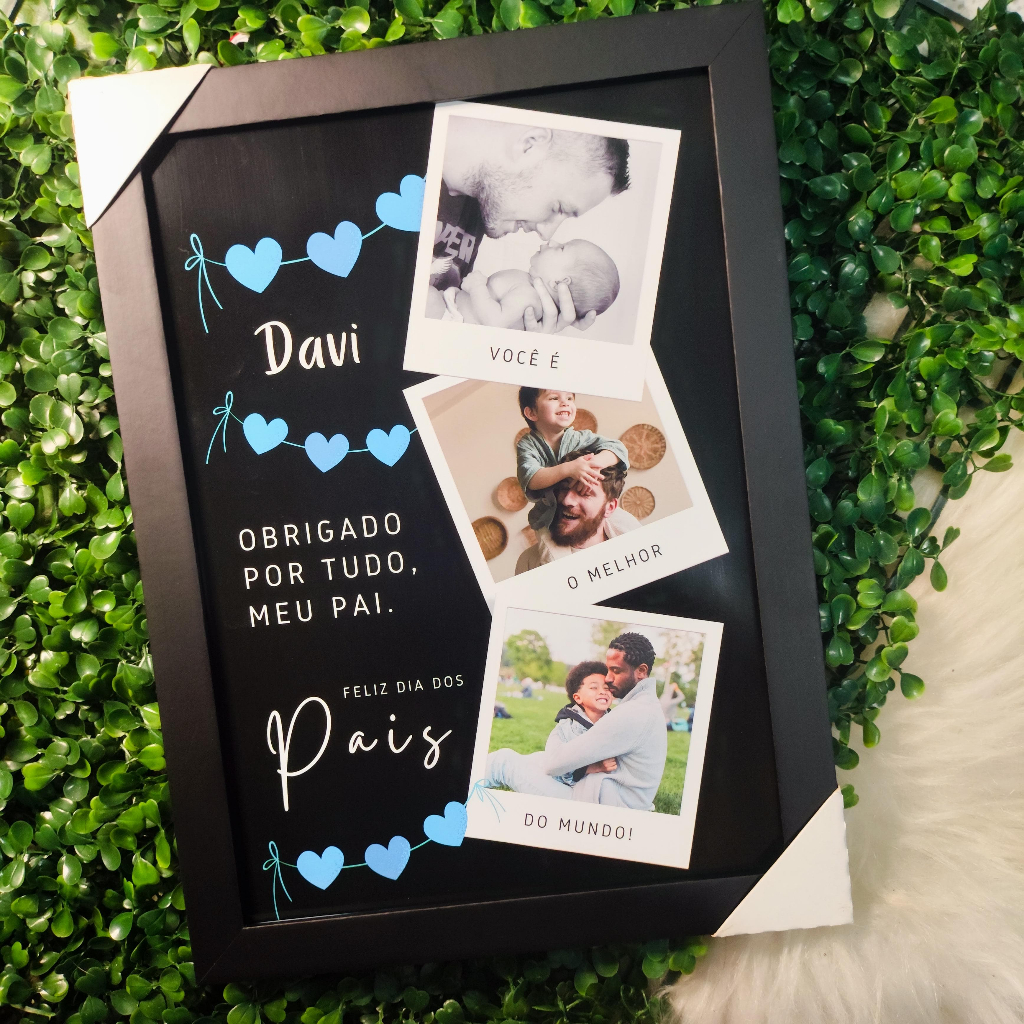 Quadro completo Decorativo A4 | Dia dos Pais | Personalizado com Fotos ...