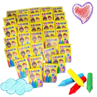 5 Cx Giz de Cera p/ Kit Festa Lembrancinha infantil Artesanato Pintura