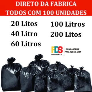 SACO DE LIXO PRETO - TODOS OS TAMANOS