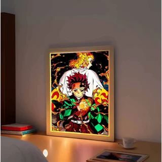 Quadro Demônios Slayer Anime, Kimetsu No Yaiba, Tanjirou, LED, Decoração Do Quarto
