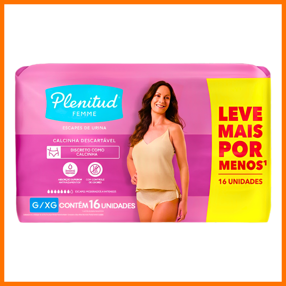 Calcinha Absorvente G/XG para Pós Parto e Incontinência Plenitud Femme ...