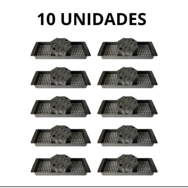 10 CAIXA DE LUZ PARA TETO COM SUPORTE LAJE 30CM ( PRETA)
