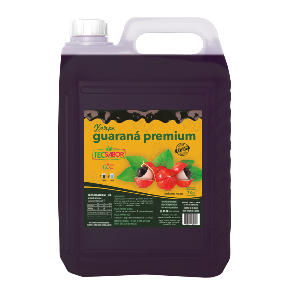 Xarope de Guaraná Premium 7 kg TecSabor | Shopee Brasil