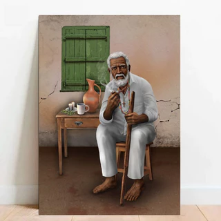 Quadro Preto Velho Orixá Umbanda Candomblé Decorativo Oxalá Com Moldura (31)